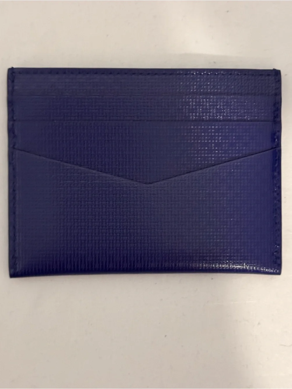 Saks Fifth Avenue Navy Leather Card & Key Holder